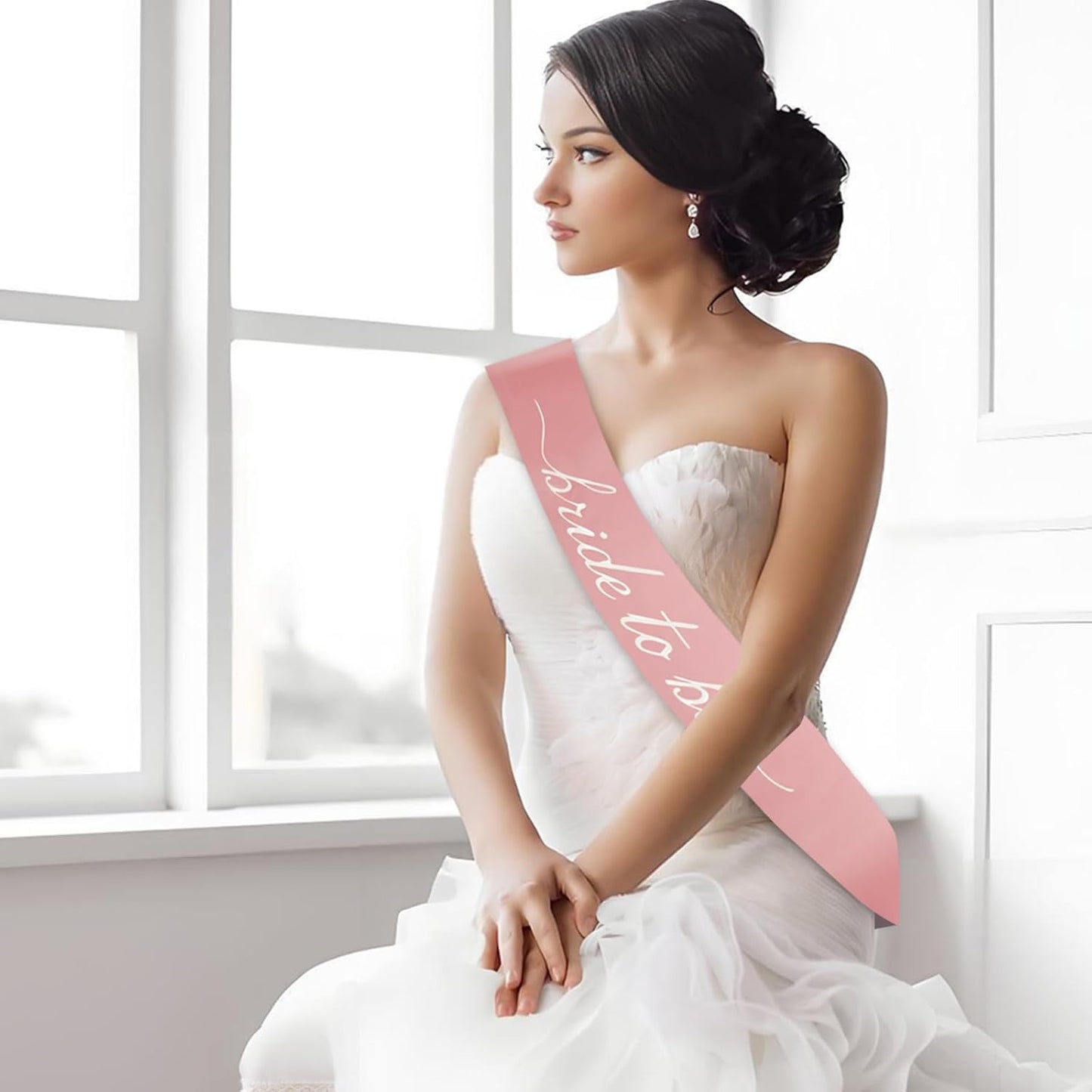 MILVOWOC Rose Glod Bride to Be Sash in Soft Satin, Bachelorette Party Wearable, Bridal Shower Accessory, Bach Decorations, Bridesmaid Present, Engagement Celebration Supplies,1 Pack