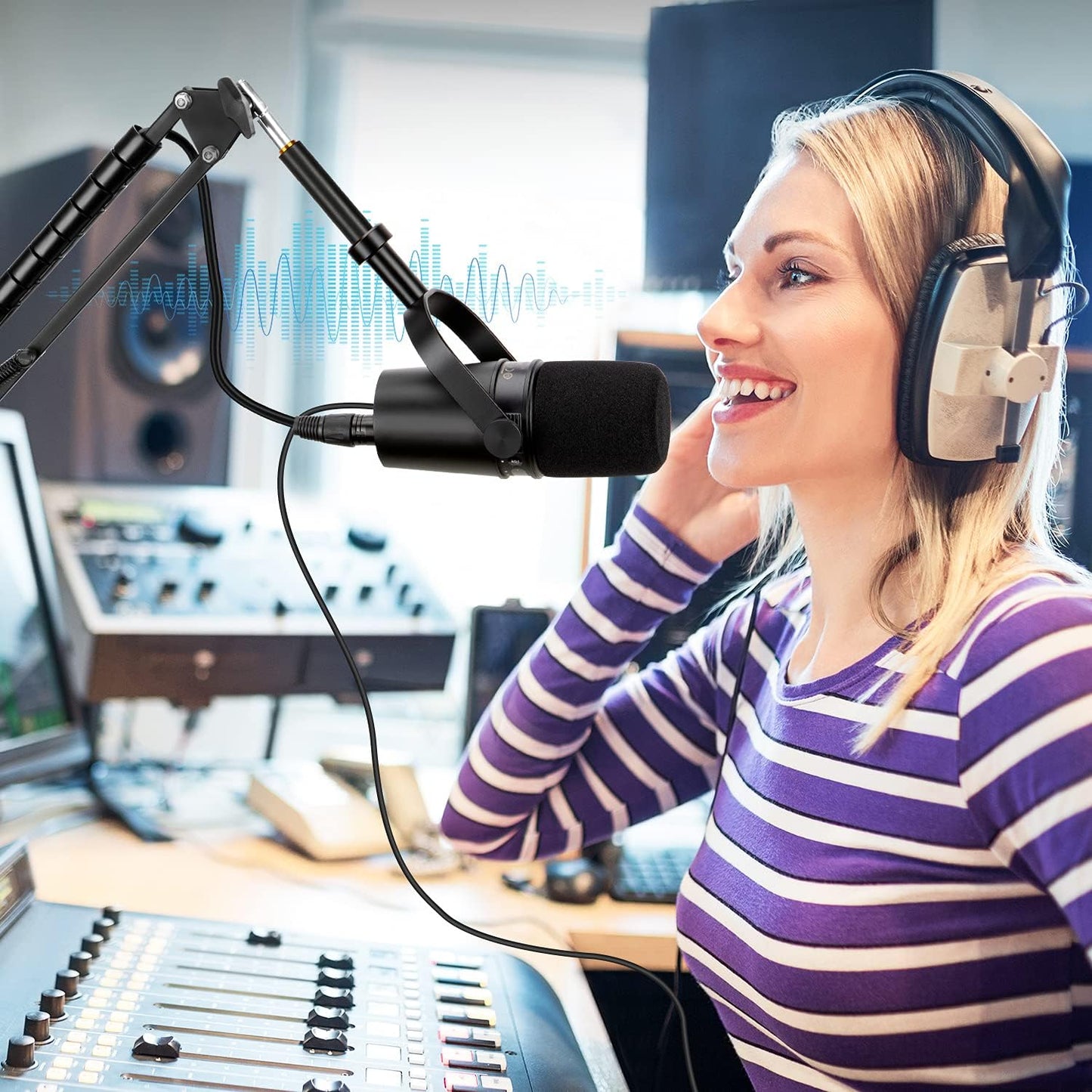 YOUSHARES Mic Stand Extension, 5/8" Female to 5/8" Male Microphone Extension Tube for Desk Stands(3.15 in)