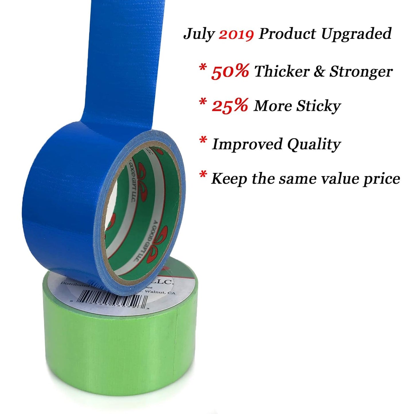 GiftExpress 12 Assorted Colored Duct Tapes 10 Yards x 2 Inch Rolls,12 Multi Purposes Bright Colors Tapes Great Do It Yourself Art Kit Home School