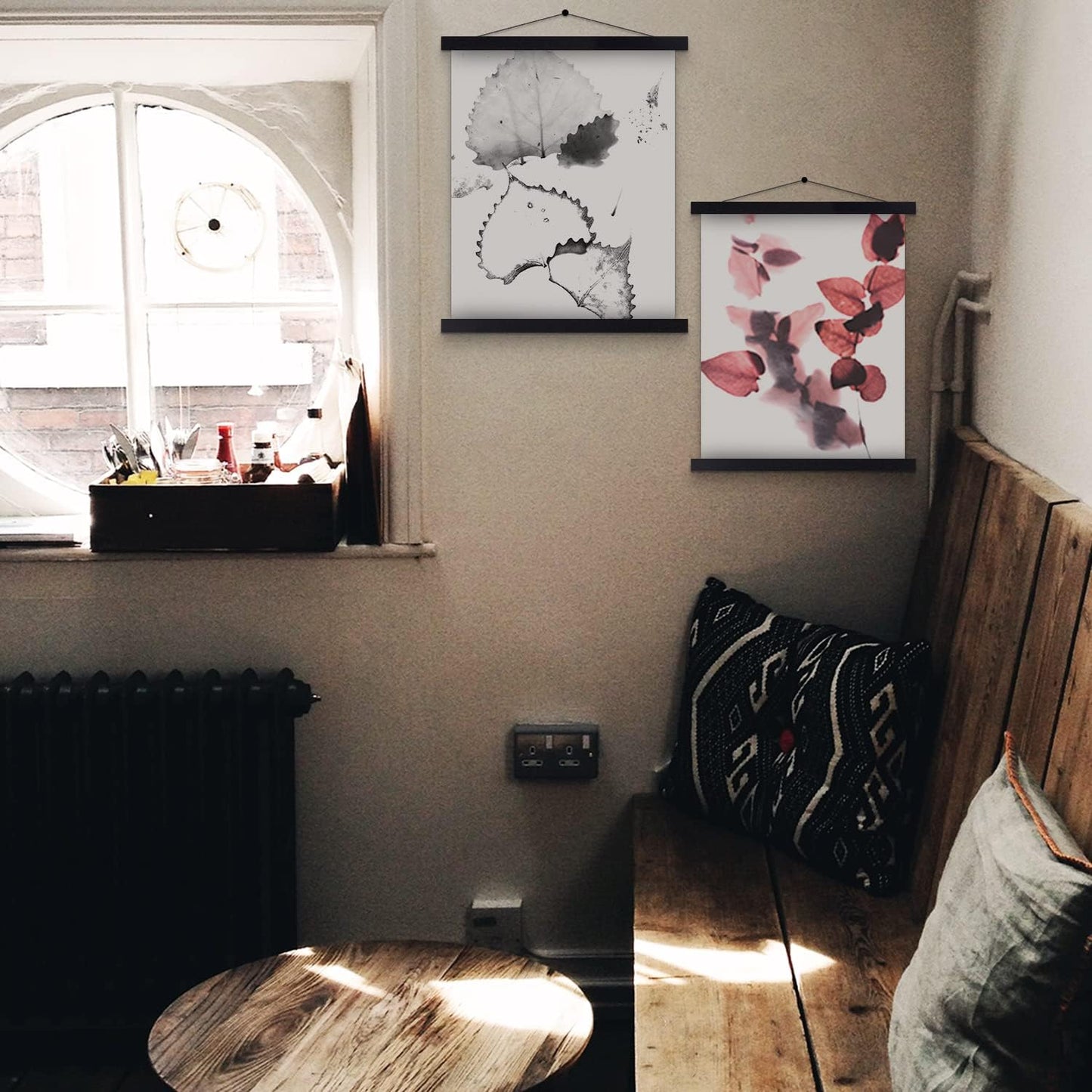 9x12 9x24 9x13 Poster Frame, Magnetic Light Wood Frame Hanger for Photo Picutre Canvas Artwork Art Print Wall Hanging (1 Pack, 9", Black)