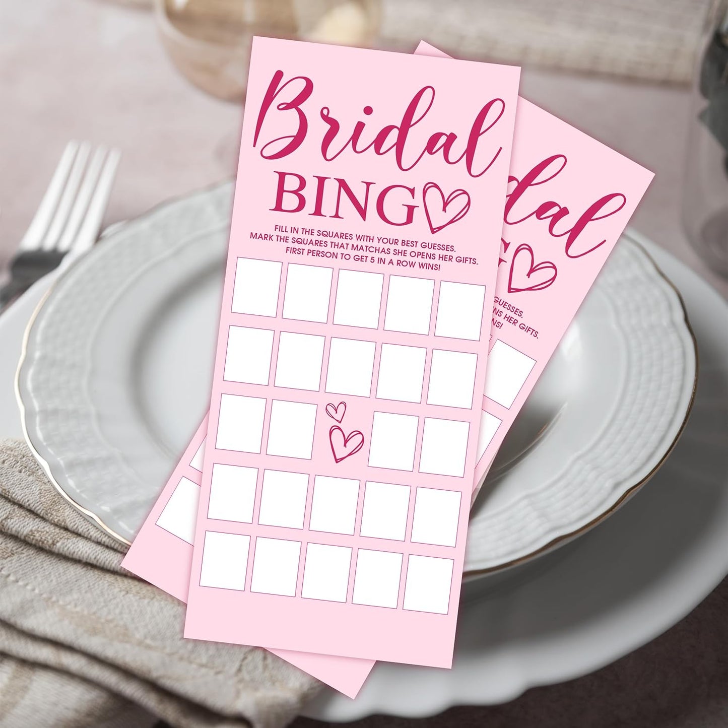 Wedding Party Games, Find The Guest Bingo Cards, 25 Pink Bridal Shower Games for Wedding Reception, Bachelorette, Engagement Party, Minimalist Guest Interaction Activity Cards-A08