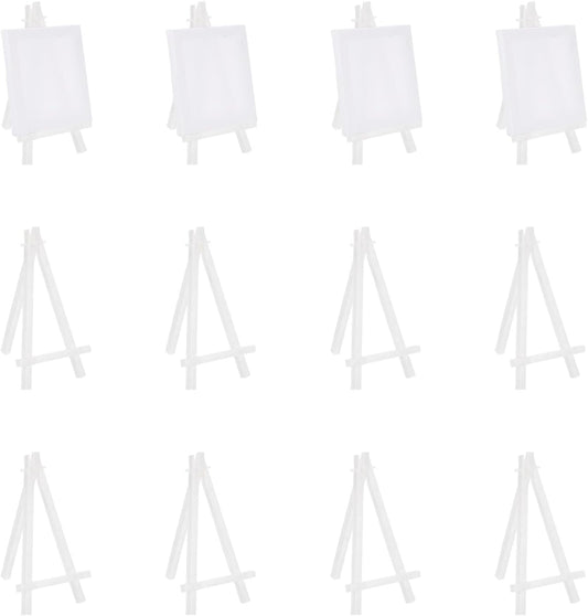 MECCANIXITY Mini Plastic Display Easels, 6.3"x3.4"A-Frame Plastic Painting Tabletop Easels Holder Stand for Photos Cards Artists Beginners Displaying Small Canvases Art(Pack of 12, White)