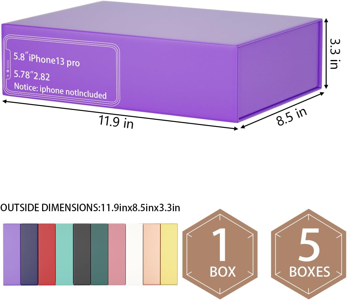 Gift Boxs 11.9" x 8.5" x 3.3" with Magnetic Closure Lid Gift Boxs for Presents,Bridesmaid Gifts Box,Cute Box,Birthday Gift box,Luxury for Gift Packaging, Magnetic Gift Box for Wrapping Gifts