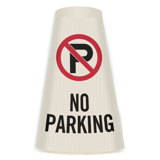 SmartSign No Parking Cone Message Sleeve, Bright Reflective [Cone Not Included]