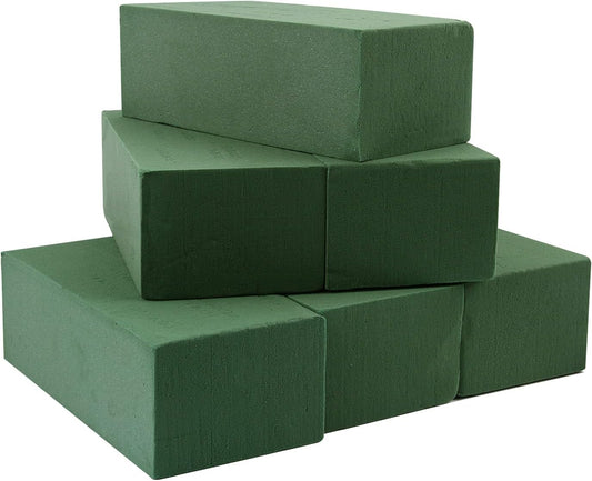KIMOBER Wet Floral Foam Bricks,Large 9''Lx4''Wx3''H Green Foam Blocks for Flower Arrangement, Wedding,Party Decoration, Pack of 6