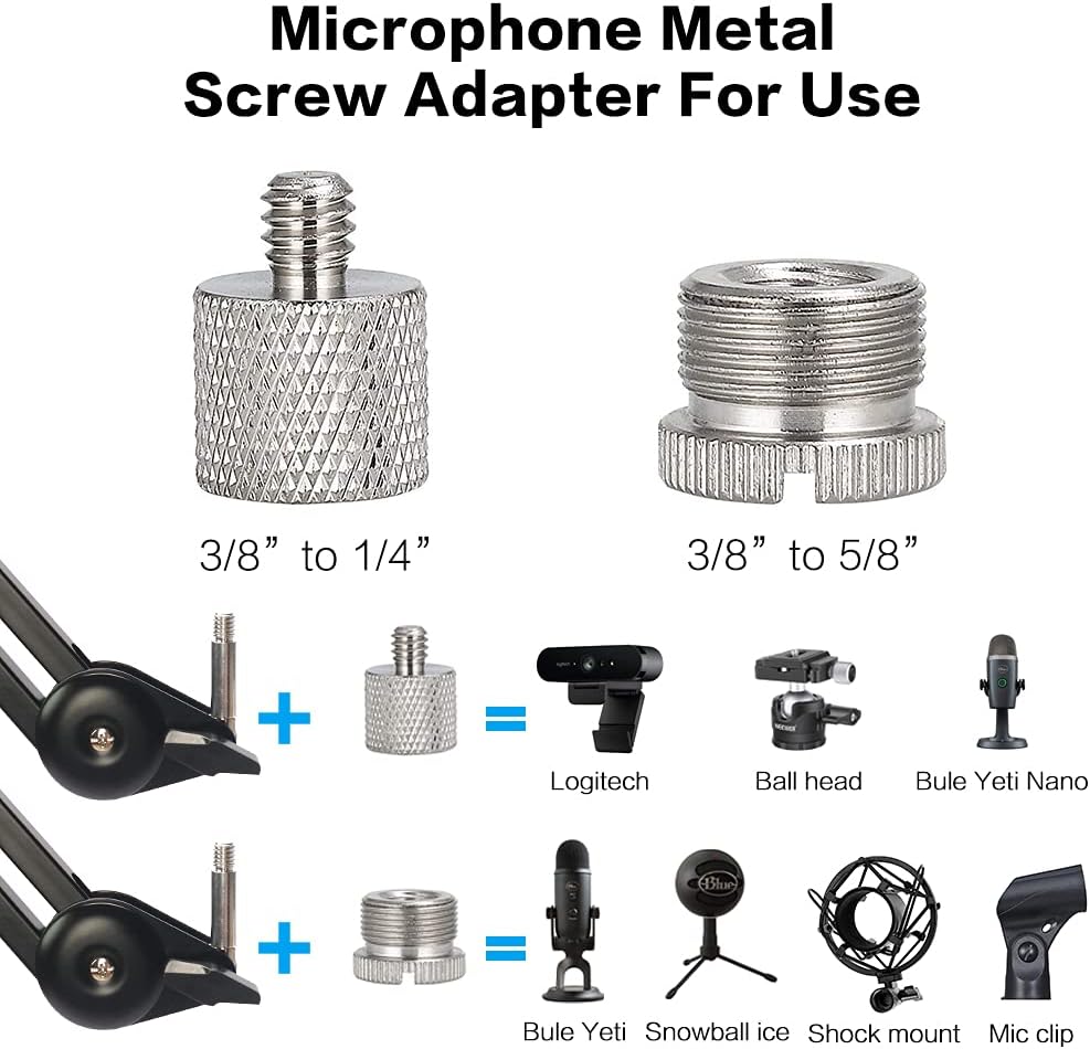 BOMGE heavy duty gaming Mic Boom Arm,Adjustable Studio Microphone Stand Arm for Blue Snowball, Blue Snowball ICE, Blue Yeti,Radio Broadcasting and Gaming