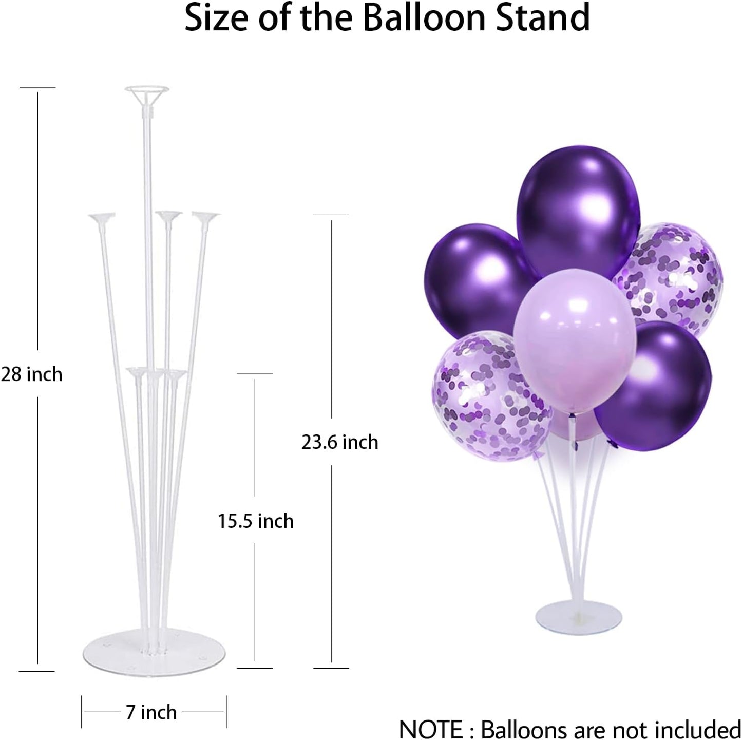 8 Set Balloon Stand Kit - Balloon Sticks With Base for Table Balloon Centerpiece Decorations for Birthday Graduation Gender Reveal Baby Shower Party Decorations