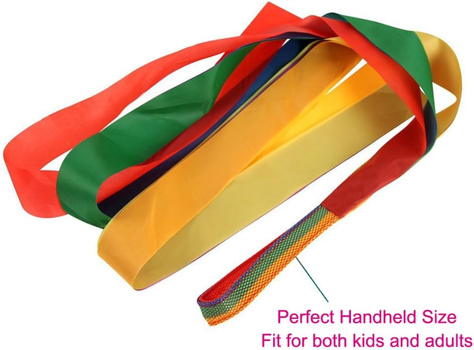 Rainbow Dance Ribbons, 12PCS Rhythm Ribbon Streamers for Kids Children Adults - Bright & Multi-Colored