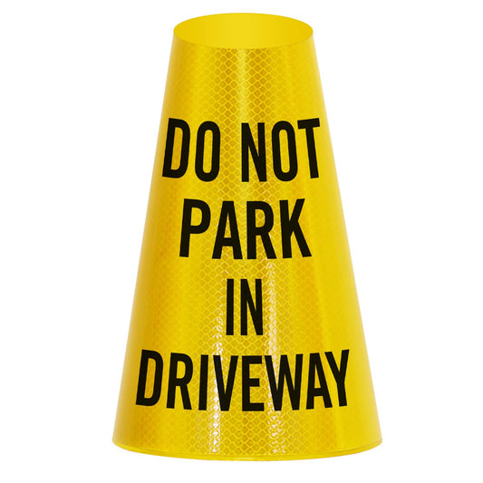 SmartSign “Do Not Park in Driveway” Bright Reflective Cone Message Sleeve, [Cone Not Included]