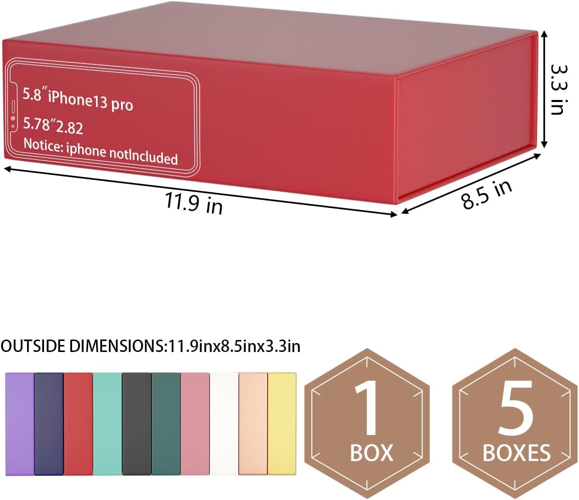 Gift Boxs 11.9" x 8.5" x 3.3" with Magnetic Closure Lid Gift Boxs for Presents,Bridesmaid Gifts Box,Cute Box,Birthday Gift box,Luxury for Gift Packaging, Magnetic Gift Box for Wrapping Gifts