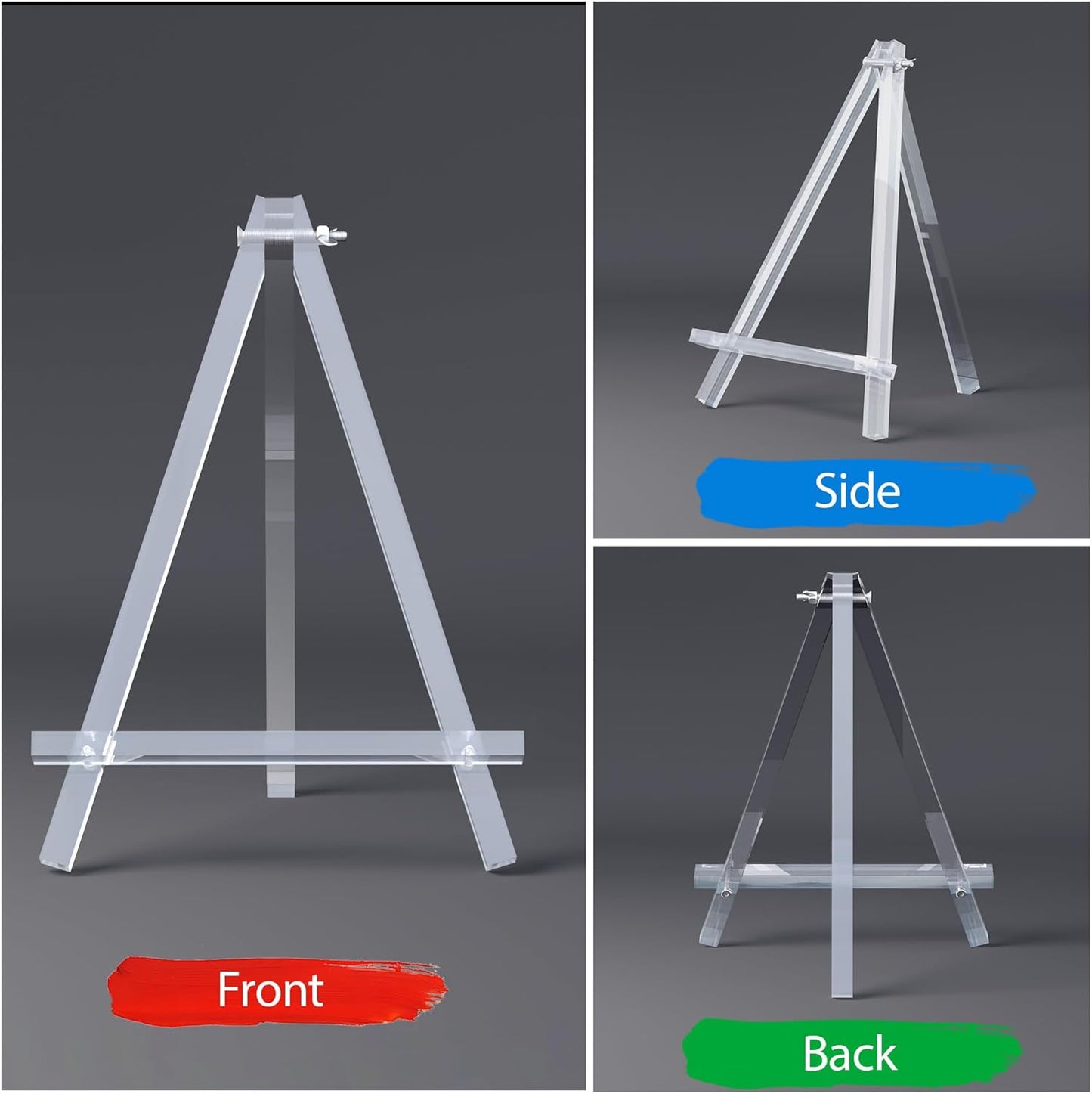 9 inch Acrylic Easel for Painting, 12 Pack Easel Stand for Wedding Signs, Tabletop Easels for Painting Canvases, Small Art Easel Canvas Stand Photo Display Tripod Holder for Kids Adults (12)