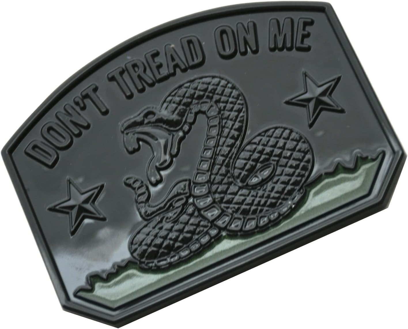 1x Gadsden Flag Rattlesnake Car Emblem 3D Decal Sticker with Don't Tread ON ME Slogan Fit for Car Truck Motorcycle Window Door and Flat Surface (Glossy Black)