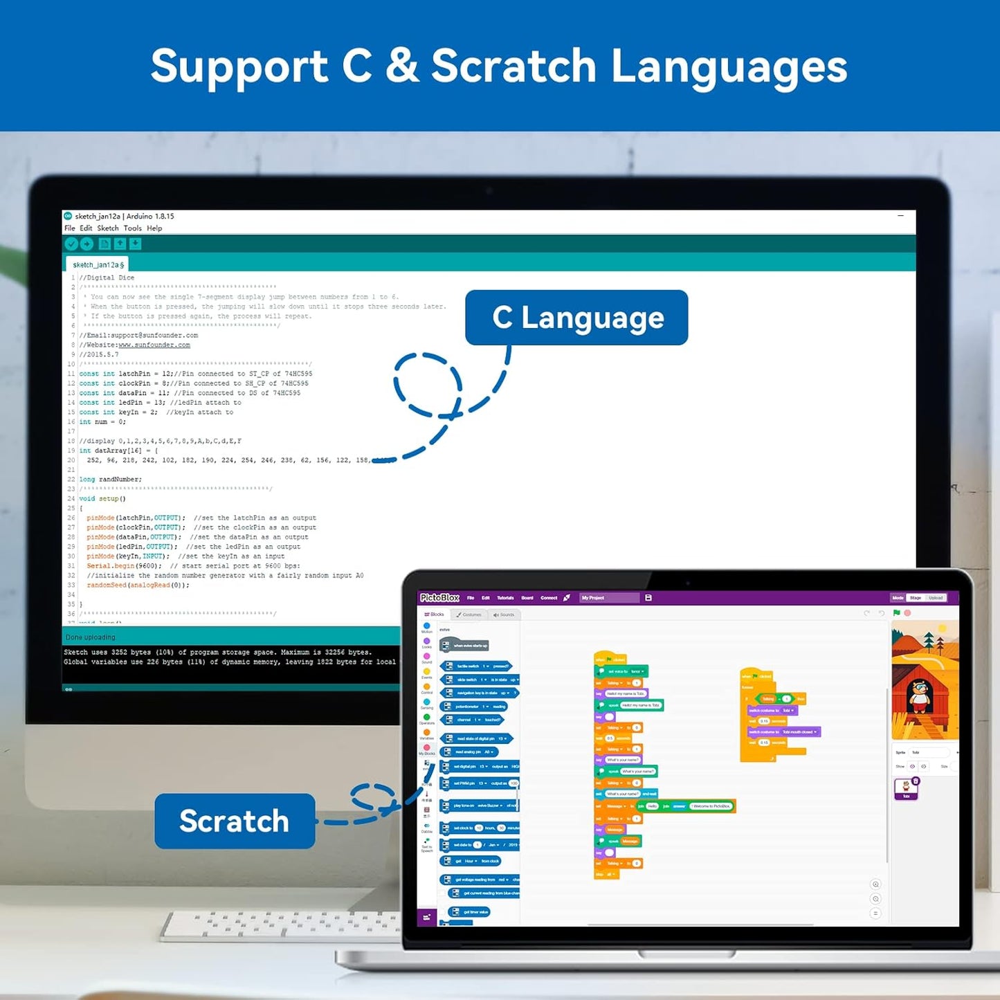 SunFounder The Most Complete Starter Project Kit Compatible with Arduino IDE Mega 2560 R3 Mega328 Nano Mega2560, Scratch Coding, Included 42 Online Tutorials