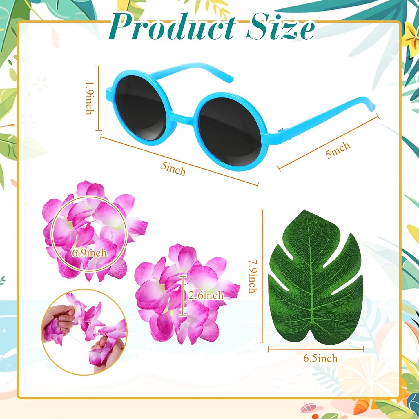 6 Sets Hawaiian Table Centerpieces Pineapple Luau Party Table Decorations Tropical Decor for Beach Summer Party