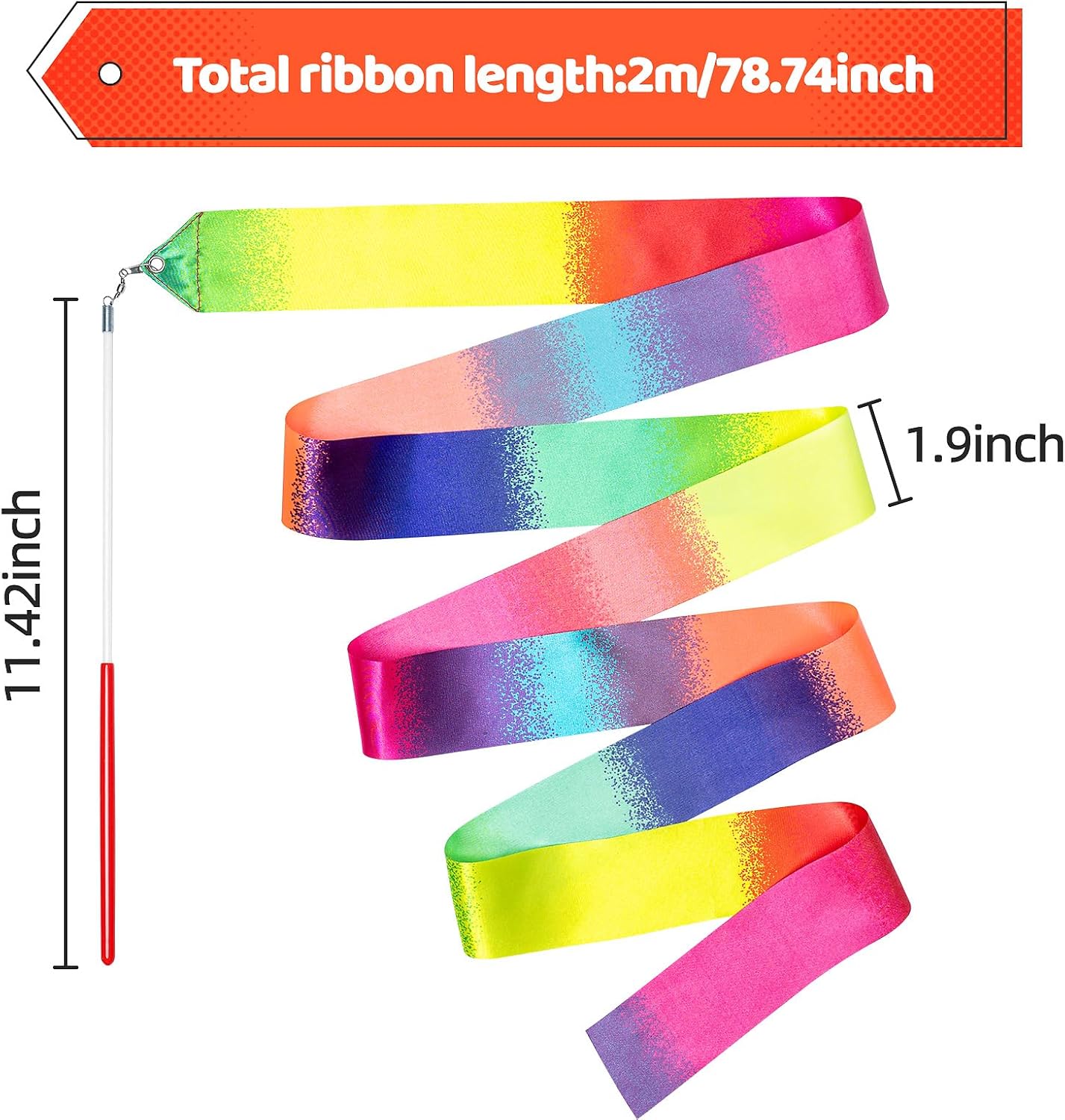 20 Pack Ribbon Dancer Wands for Kids,Rainbow Streamers Dance Ribbon,Party Favors Goodie Bags Stuffers,Birthday Decorations,Girls Party Games Supplies,Dance Gymnastics Pretend Play Princess Cat