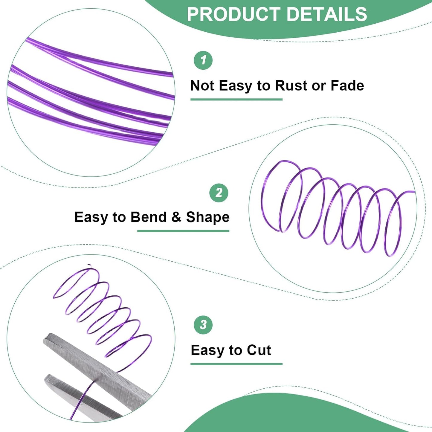 0.3mm Jewelry Wire, 28 Gauge 328FT Craft Wire Copper Beading Wire for Jewelry Making/Planting/Weaving/DIY Crafting, Soft Metal Wires [100M, Purple]