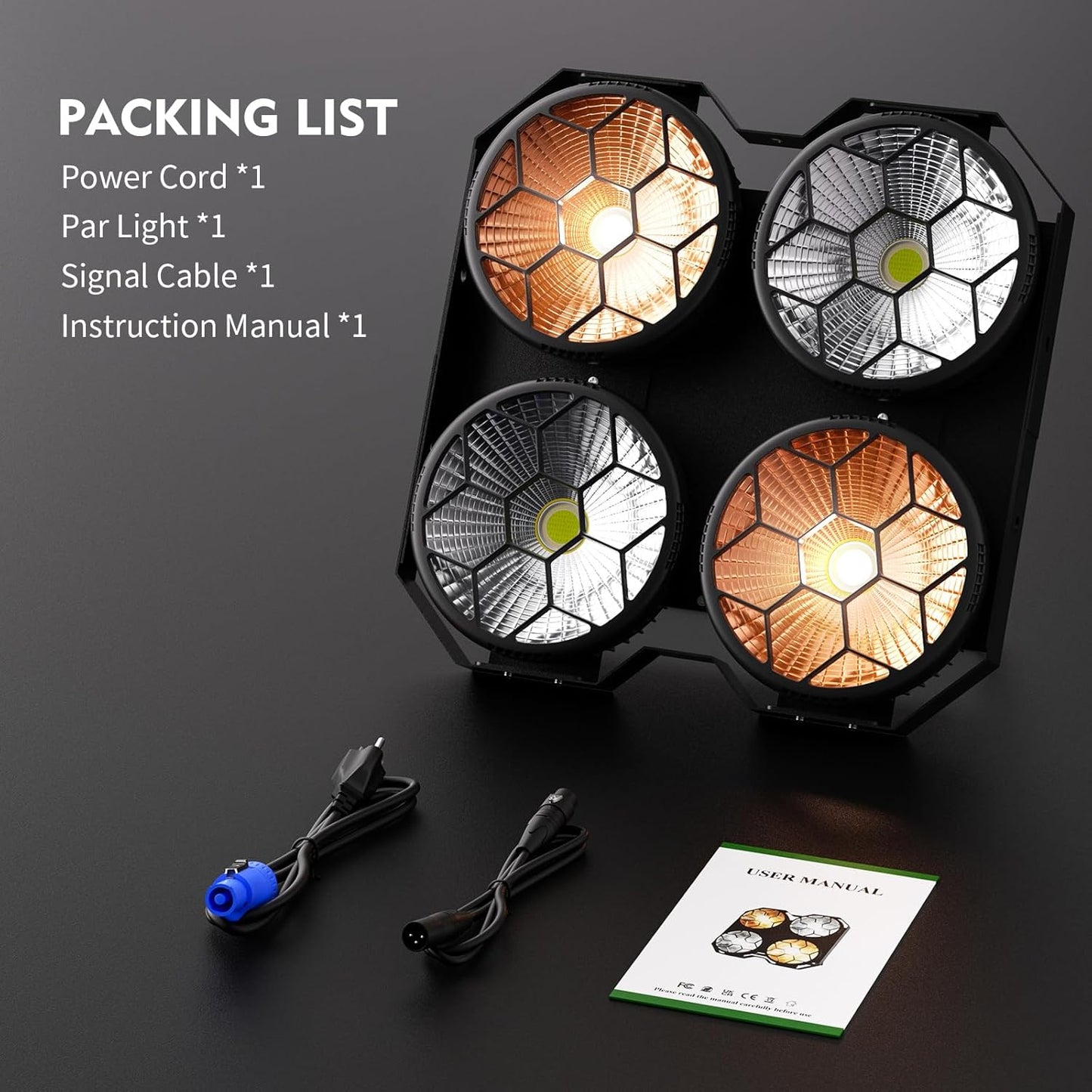 Stage Lights, 4X100W COB Spotlight LED Par Can Retro Lights, 2 in 1 Cool White & Warm White DMX512 Sound Activated Blinder Uplights for Events Parties Wedding Church Concert Studio Show Dance - 6Packs
