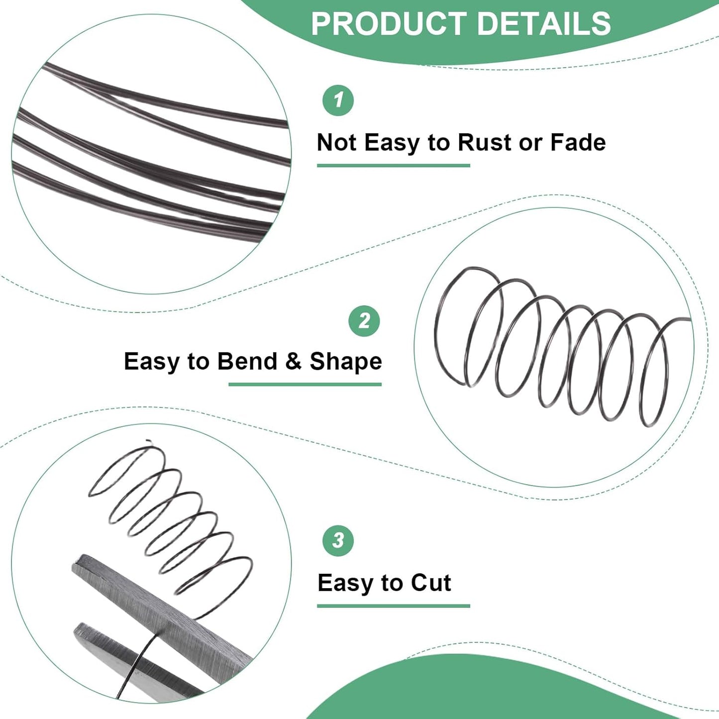 0.3mm Jewelry Wire, 28 Gauge 328FT Craft Wire Copper Beading Wire for Jewelry Making/Planting/Weaving/DIY Crafting, Soft Metal Wires [100M, Metallic Black]