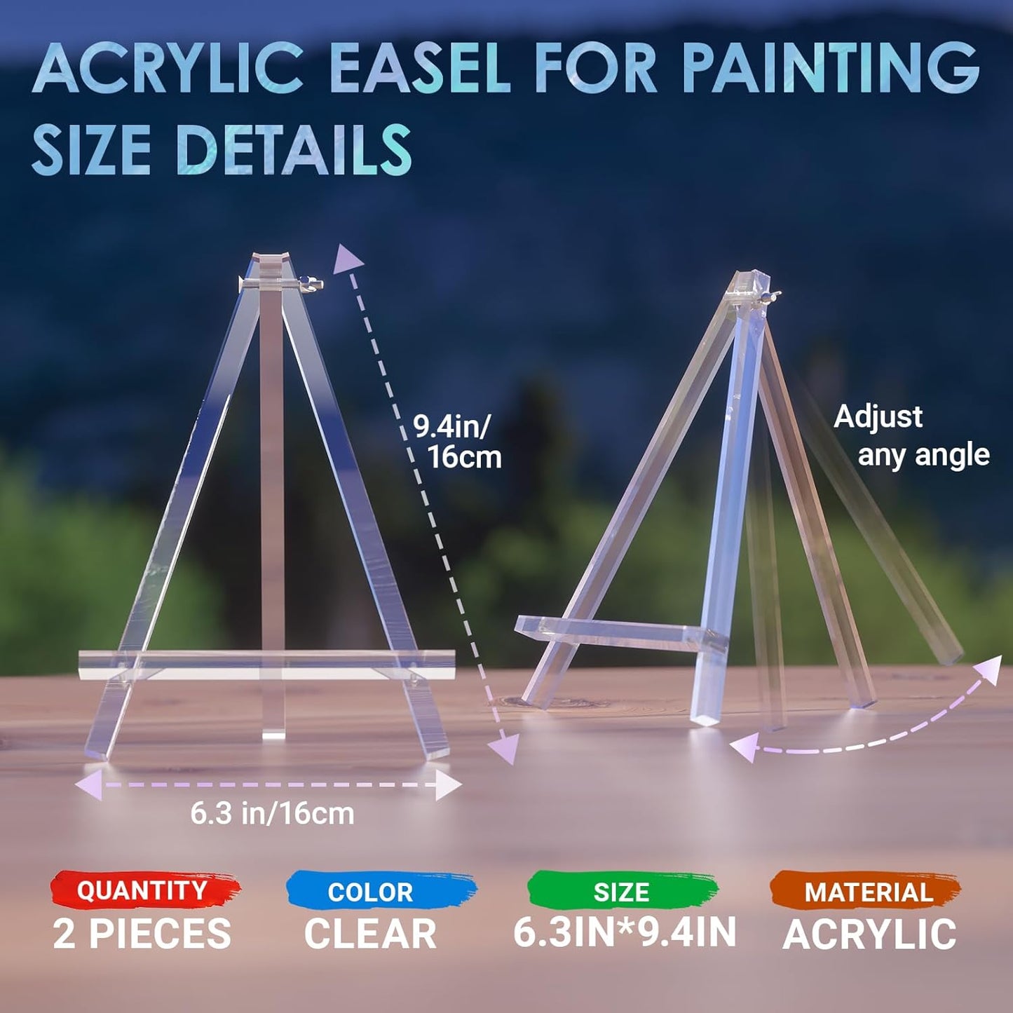 9 inch Acrylic Easel for Painting, 12 Pack Easel Stand for Wedding Signs, Tabletop Easels for Painting Canvases, Small Art Easel Canvas Stand Photo Display Tripod Holder for Kids Adults (12)