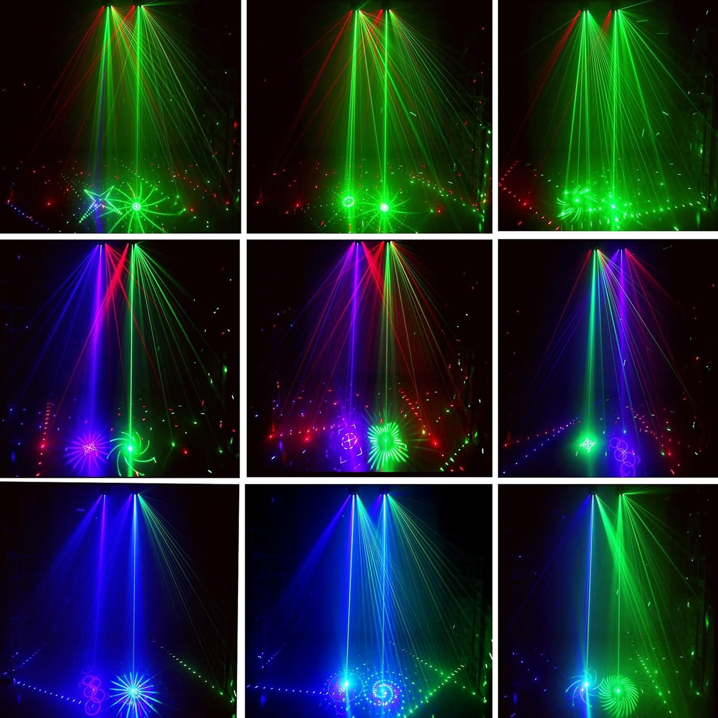 Wuzstar 27-Eye Party DJ Light with Remote, LED Strobe Effects, DMX Control & Sound Activity - Disco Stage Lighting for Clubs, Weddings, DJ Shows, Xmas, Halloween