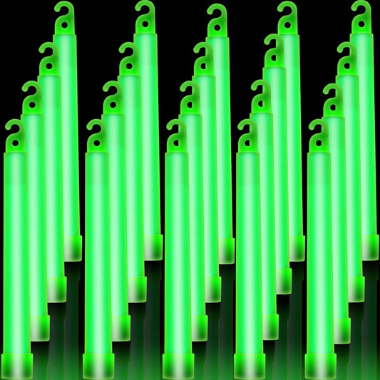 Sotiff 48 Pcs Bright 6 Inch Large Glow Sticks Bulk Emergency Glow in The Dark Sticks with 12 Hour Duration for Camping Hiking Outdoor Parties Activities Survival Storms Blackouts (Green)