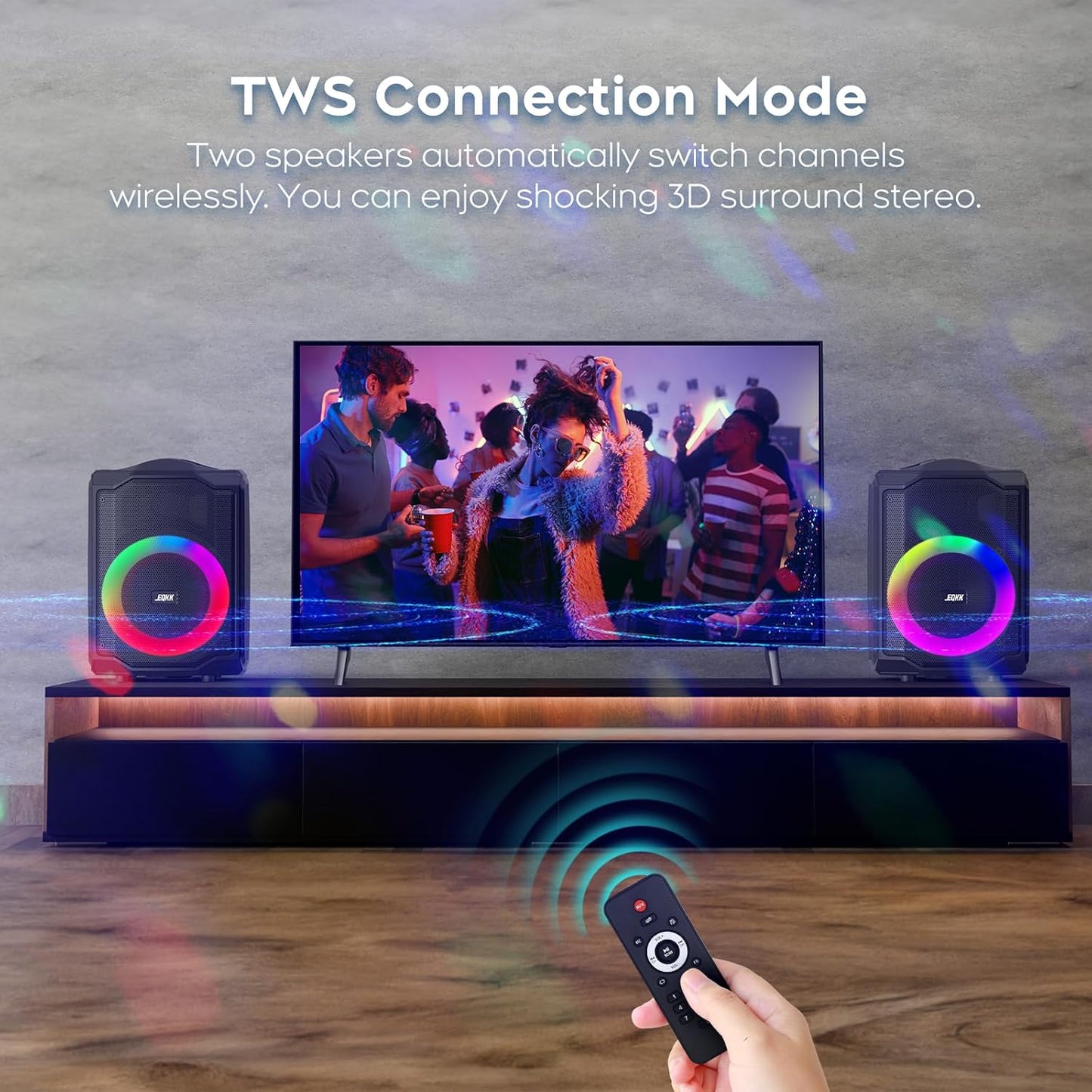 Portable Karaoke Machine for Adults, Bluetooth Speaker with 2 Wireless Microphones New PA System Bluetooth 5.3 Karaoke System with DJ Light for Party and Gatherings (Karaoke)