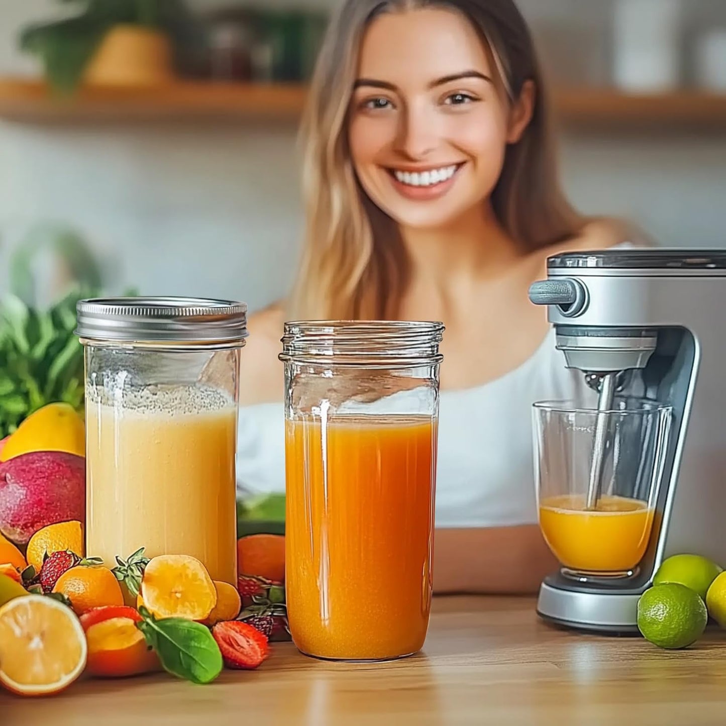 ComSaf 24 oz Mason Jars Wide Mouth 6 Pcs, Large Canning Jars with Seal Bands, 24 oz Glass jar with Lid for Jam, Sauce, Juice, Coffee, Pickling, Fruit, Dessert, Kitchen Storage, Vanilla Extract