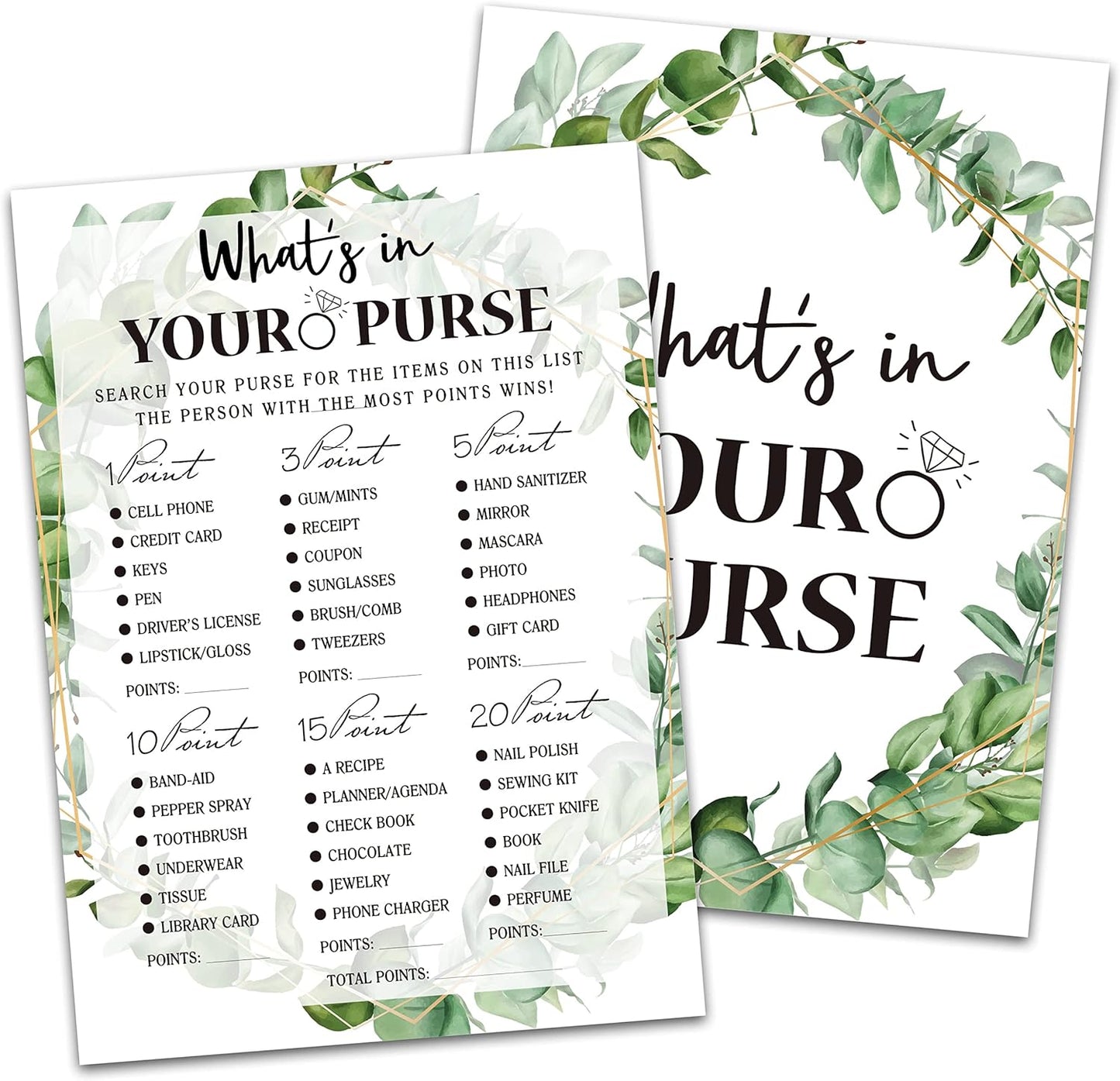 Bridal Shower Game Cards, Tropical Jungle Theme Engagement Party Cards for Wedding, Set of 30 Cards(Leaf011)