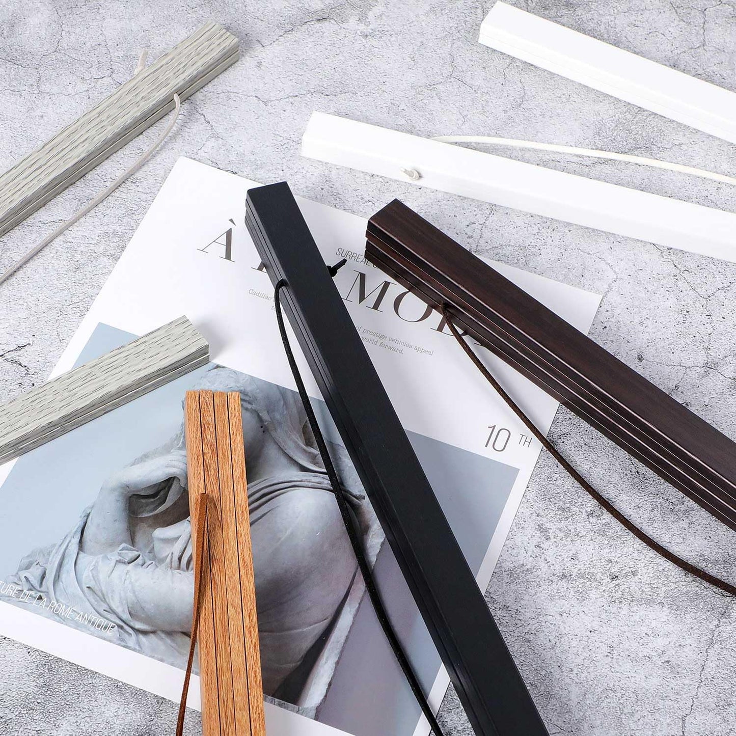 32x24 32x40 32x48 Poster Frame, Magnetic Light Wood Wooden Frame Hanger for Photo Picutre Canvas Artwork Art Print Wall Hanging (1 Pack, 32", Teak Color)