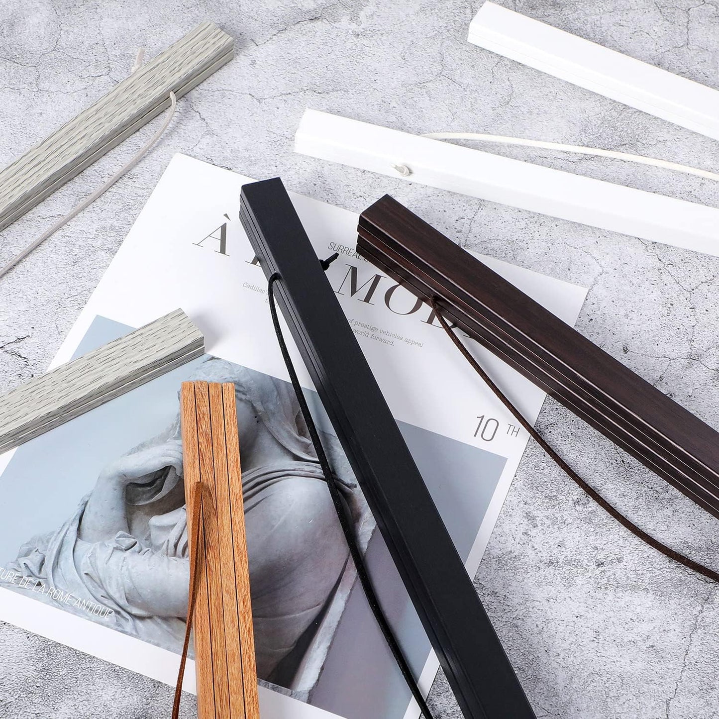 9x12 9x24 9x13 Poster Frame, Magnetic Light Wood Frame Hanger for Photo Picutre Canvas Artwork Art Print Wall Hanging (1 Pack, 9", Black)