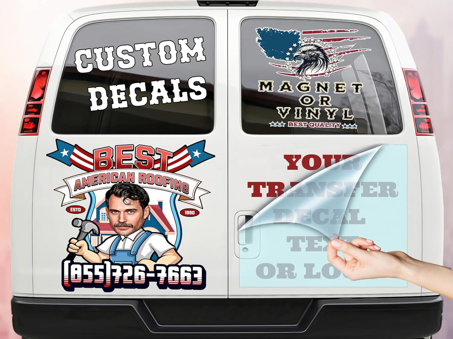 Choose Your Custom Sticker or Magnet ║ (50 Colors + Unlimited Fonts + 55 Sizes) ║ Make Your Own Text or Graphic on Decals or Magnets ║ Waterproof on Car Boat Mugs Window Mailbox ║ Made in The USA