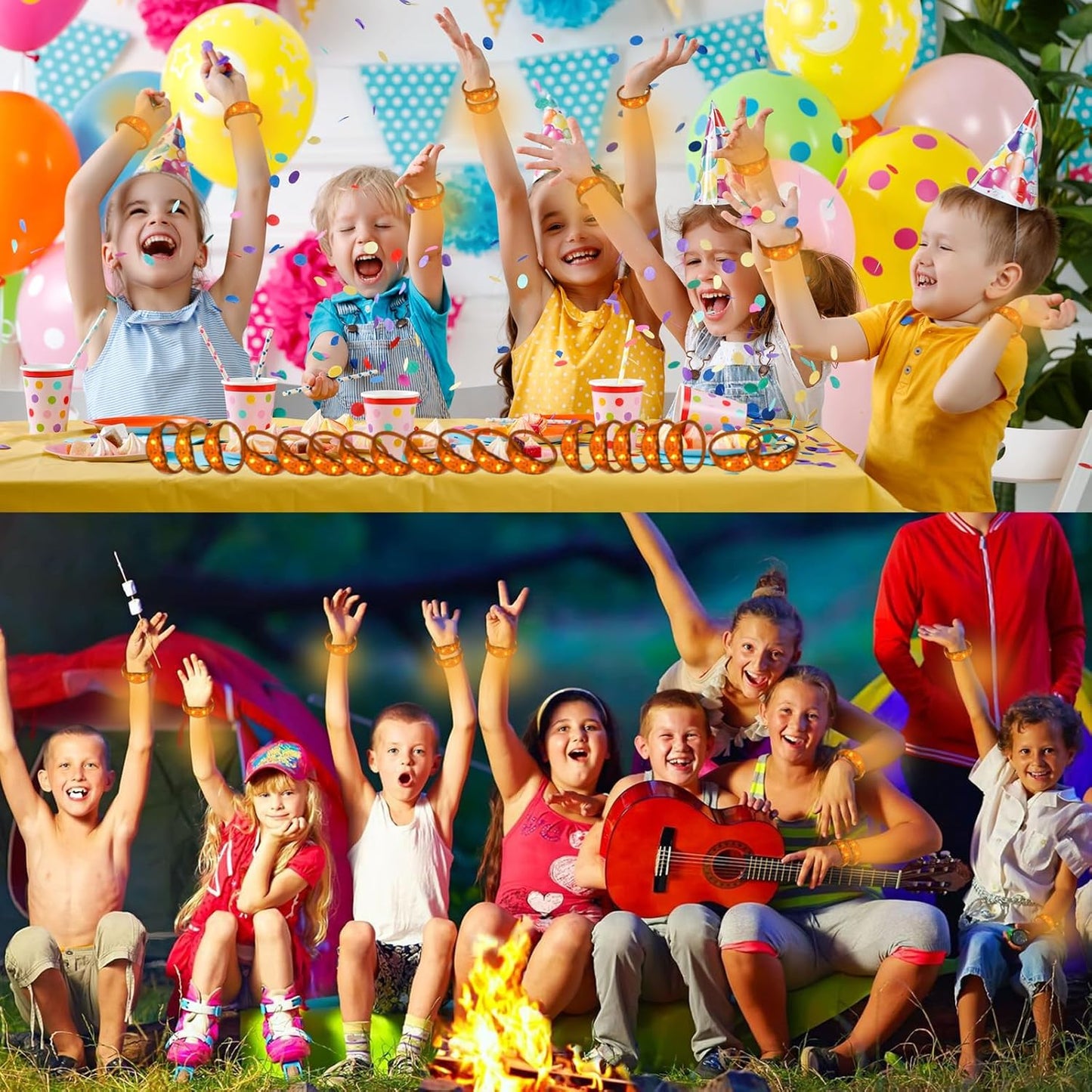 100 Pcs LED Bracelets Sound Activated with Flashing LED Strobe Music Control Light Up Bracelets for Rave, Game Prizes, Birthday Party Favor,Valentine's Day gift