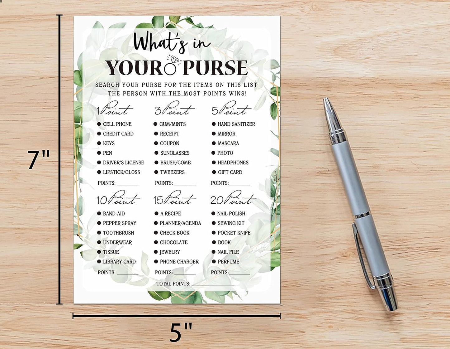 Bridal Shower Game Cards, Tropical Jungle Theme Engagement Party Cards for Wedding, Set of 30 Cards(Leaf011)