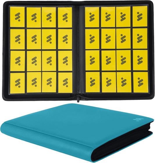 Premium 1000+ Pockets Card Binder,16 Pockets Trading Card Binder Ringless Side Loading Trading Card Album Folder for TCG -Teal