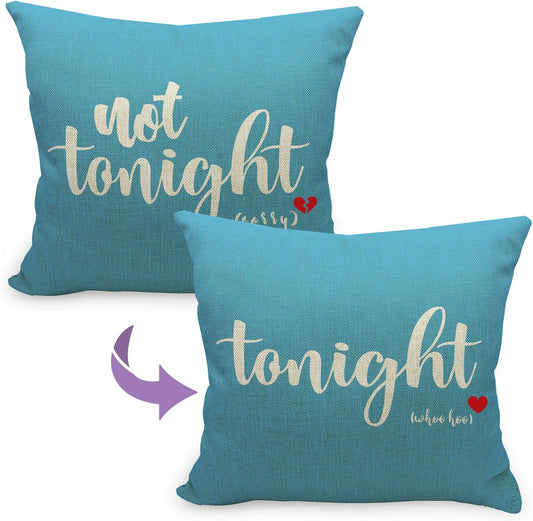 Mancheng-zi Pillow Cover, Bachelorette & Bridal Shower Gifts, Wedding Gifts, Funny Throw Pillows for Bedroom (Blue, 18x18)